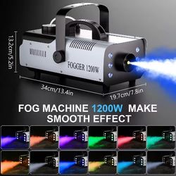 fog machine 1200 watts colors led remote conteoller