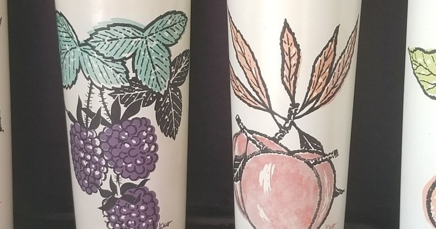 Vintage L Elliot Fruit Glassware
