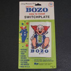 Vintage Larry Harmon’s TV BOZO THE CLOWN Switchplate Light Switch Cover 1960s
