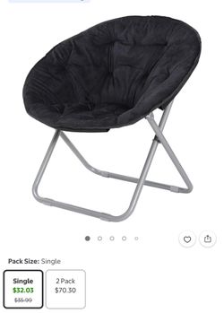 5x lightly used furry folding saucer chairs