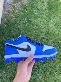 Jordan 1 Retro Low Game Royal Blue White Black MCS Cleats Size 12