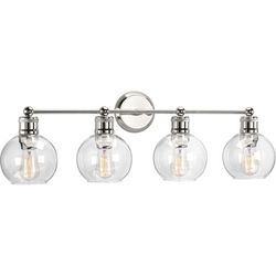 Progress lighting Hansford 4 Light 34 inch Polished Nickel Bath Vanity Wall Light