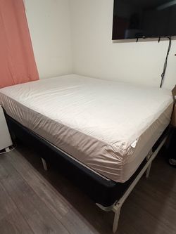 Queen Tempur-Pedic Mattress + Bed Frame – Excellent Condition