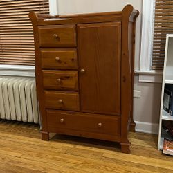 Vintage large wardrobe, brown