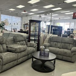 SOFA SET MANUAL RECLINER  W DRINK HOLDER CONSOLE 