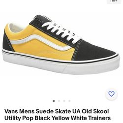 Vans Mens - Suede Skate UA Old Skool Utility Pop Black Yellow White Trainers