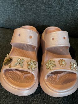Crocs Sandals with Jewel Charms Size 4