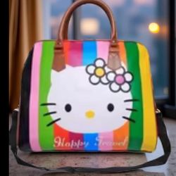 Sanrio Hello Kitty Travel Bag in a Multicolor Striped 