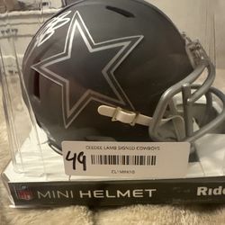 CeeDee Lamb Dallas Cowboys Signed Mini Helmet Authentic 