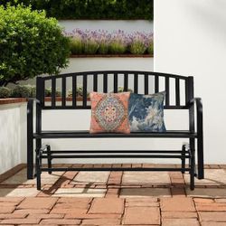 4 ft. Outdoor Patio Steel Glider Porch Chair Loveseat Bench