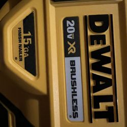 Dewalt, 20 V, 15 Gauge Brand, New Nail Gun, Battery And Charger