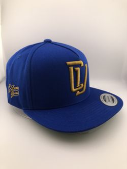 “CV” Flat Bill Cap | E Luna Brand PREMIUM | 4 Old Gold Thread Logos | 3D Puff Edition