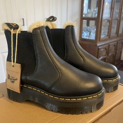 Dr. Martens 2976 Fur Lined Chelsea Boots, Size 6 - NEW, UNWORN