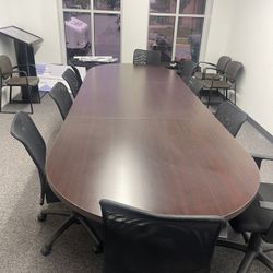 10 Ft Espresso Conference Table & Matching Desk