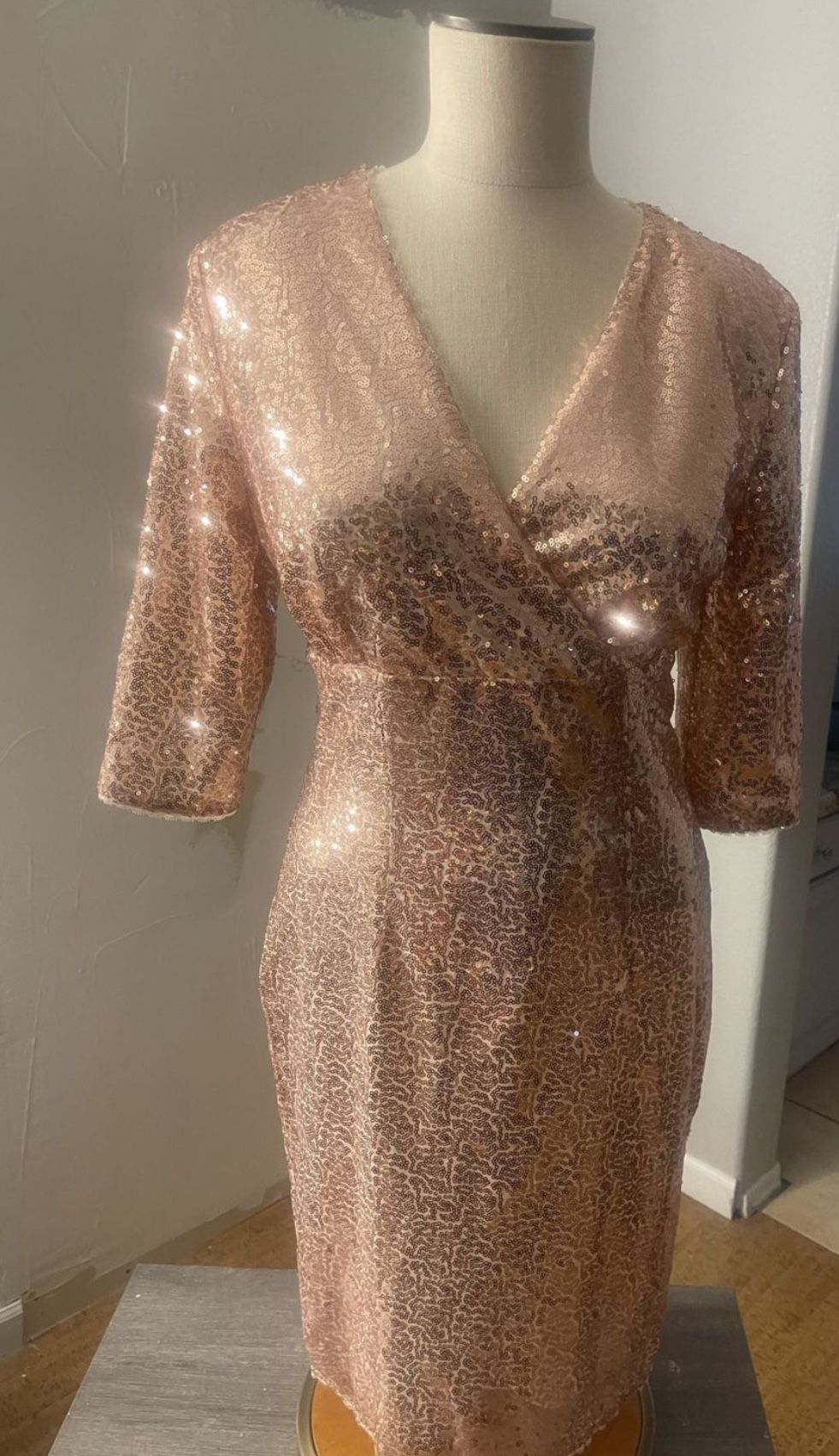 Sequence Rose Gold Long Sleeve Dress 
