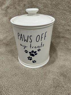 Ceramic Pet Treat Jar with Lid