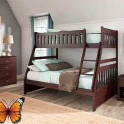 Galanton Dark Brown Twin over Full Bunk Bed with Storage Drawers 
