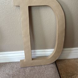 Large Paper Mache Letter D 2ft