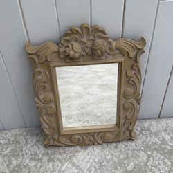 Vintage carved wood mirror