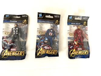 Brand New Marvel Avengers Action Figures. (Captain America, Iron Man, Thor)