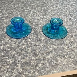 Two Glass Candle Holders