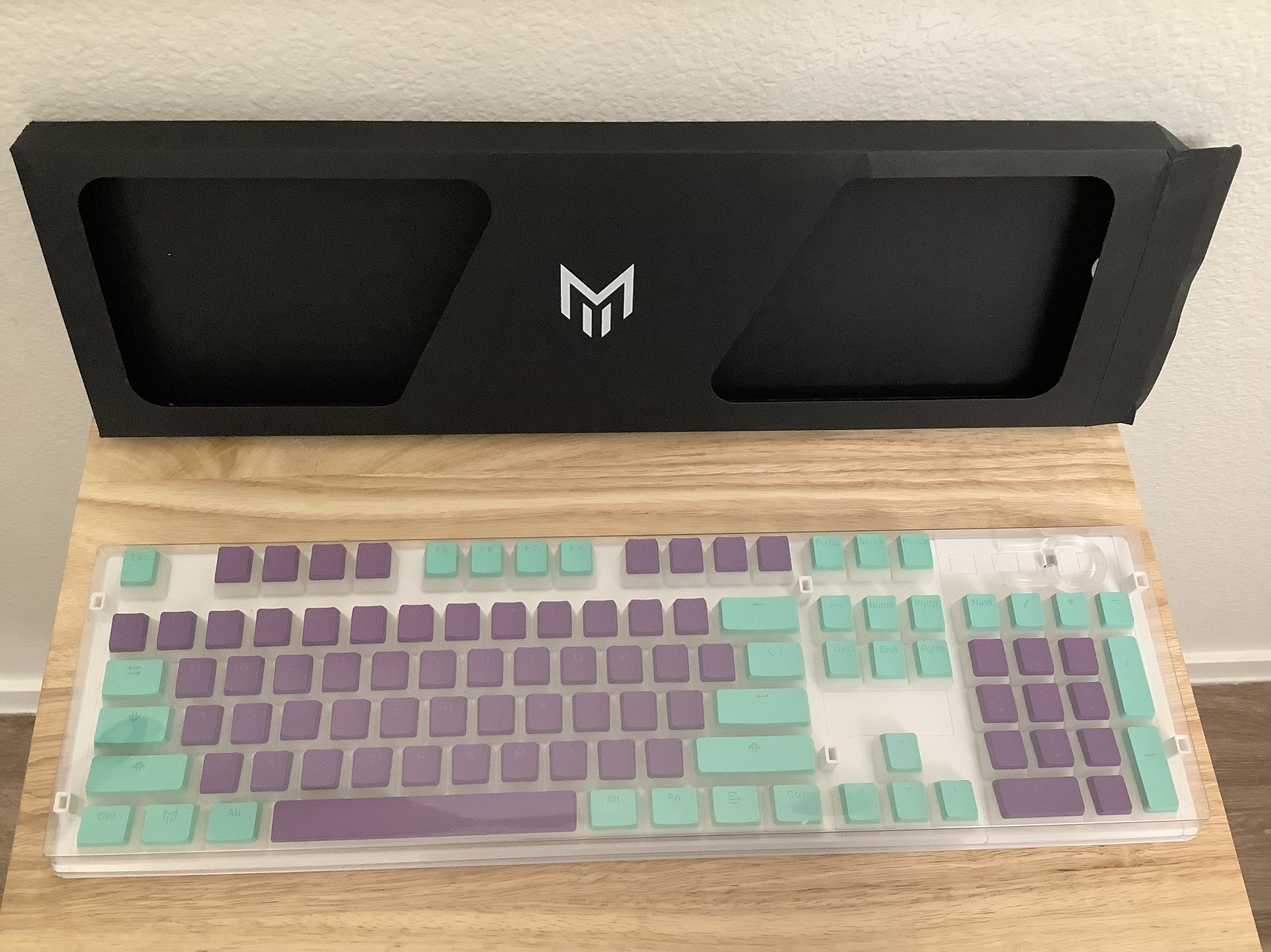 Matrix Keyboards Gaming Keycaps, Purple/Mint Green