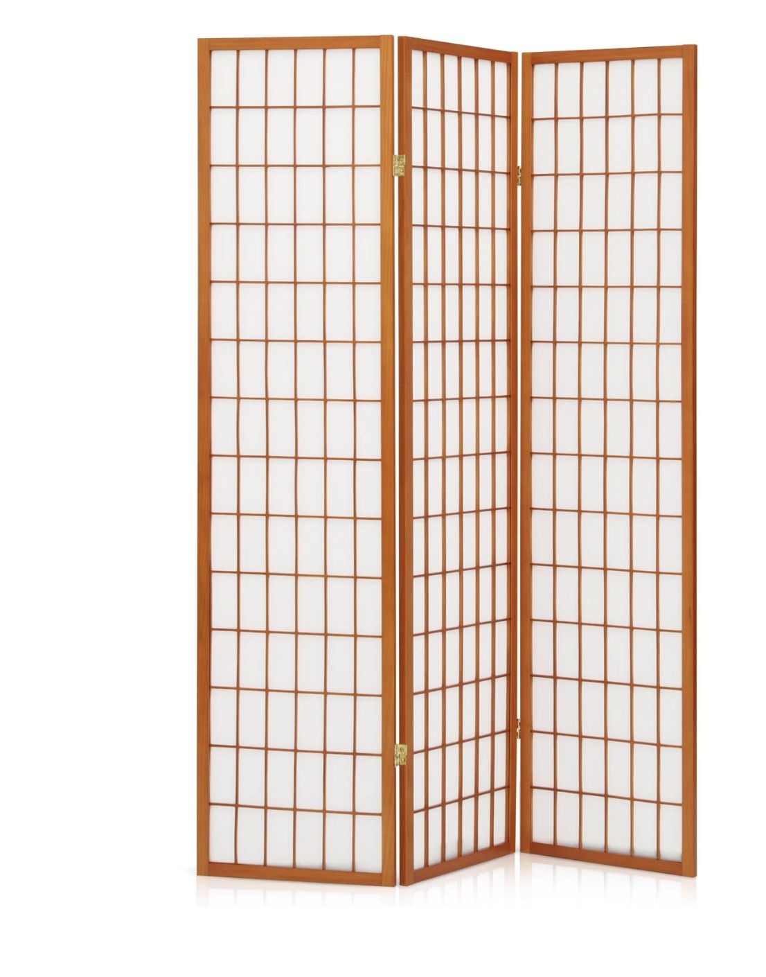 5.8 ft Tall Partition Wall Foldable Room Divider, 3 Panel Wood Privacy Screen for Dorm Room Kids Room, Walnut  Color: Walnut Type