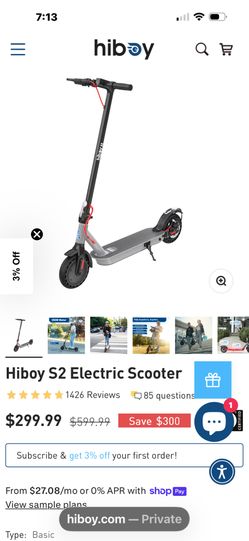 Hiboy S2 Electric Scooter - Tested & Working - Adult Commuter Scooter