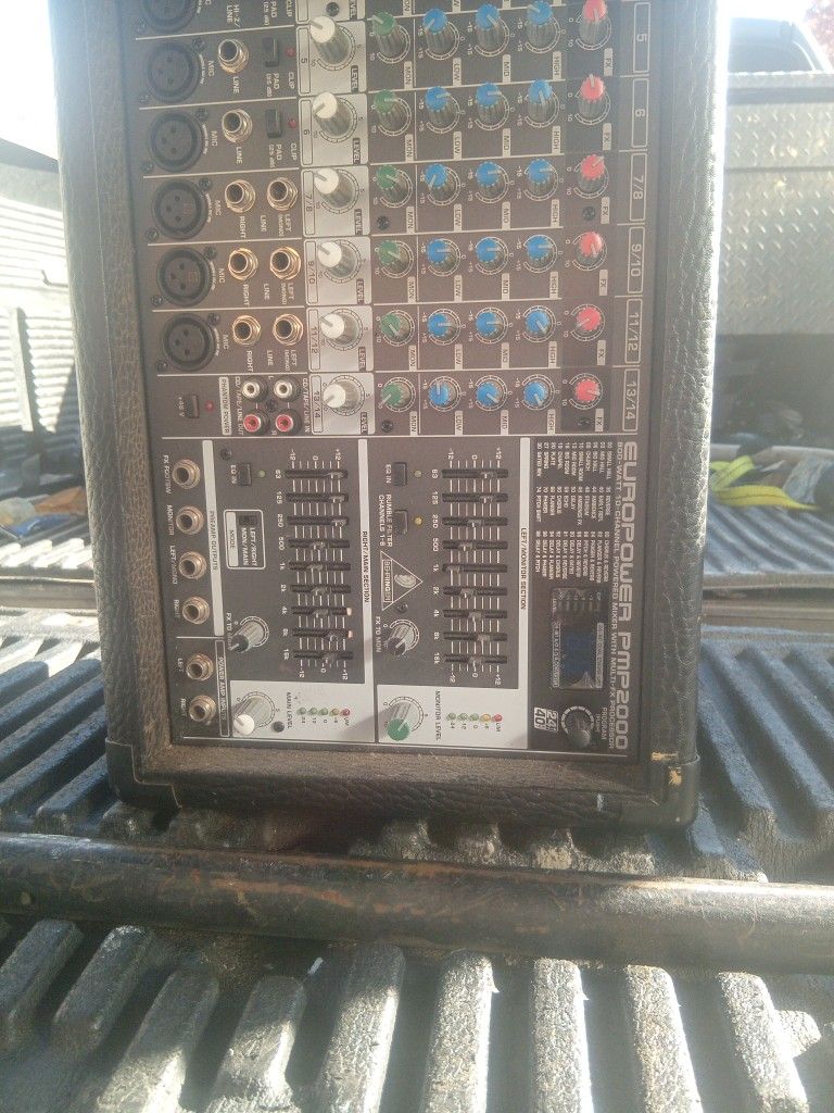Behringer Europower Pmp2000 800w 10 Channel Powered Mixer With Multi FX Processor 