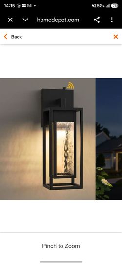 Black Outdoor Wall Lantern with Smart Feature