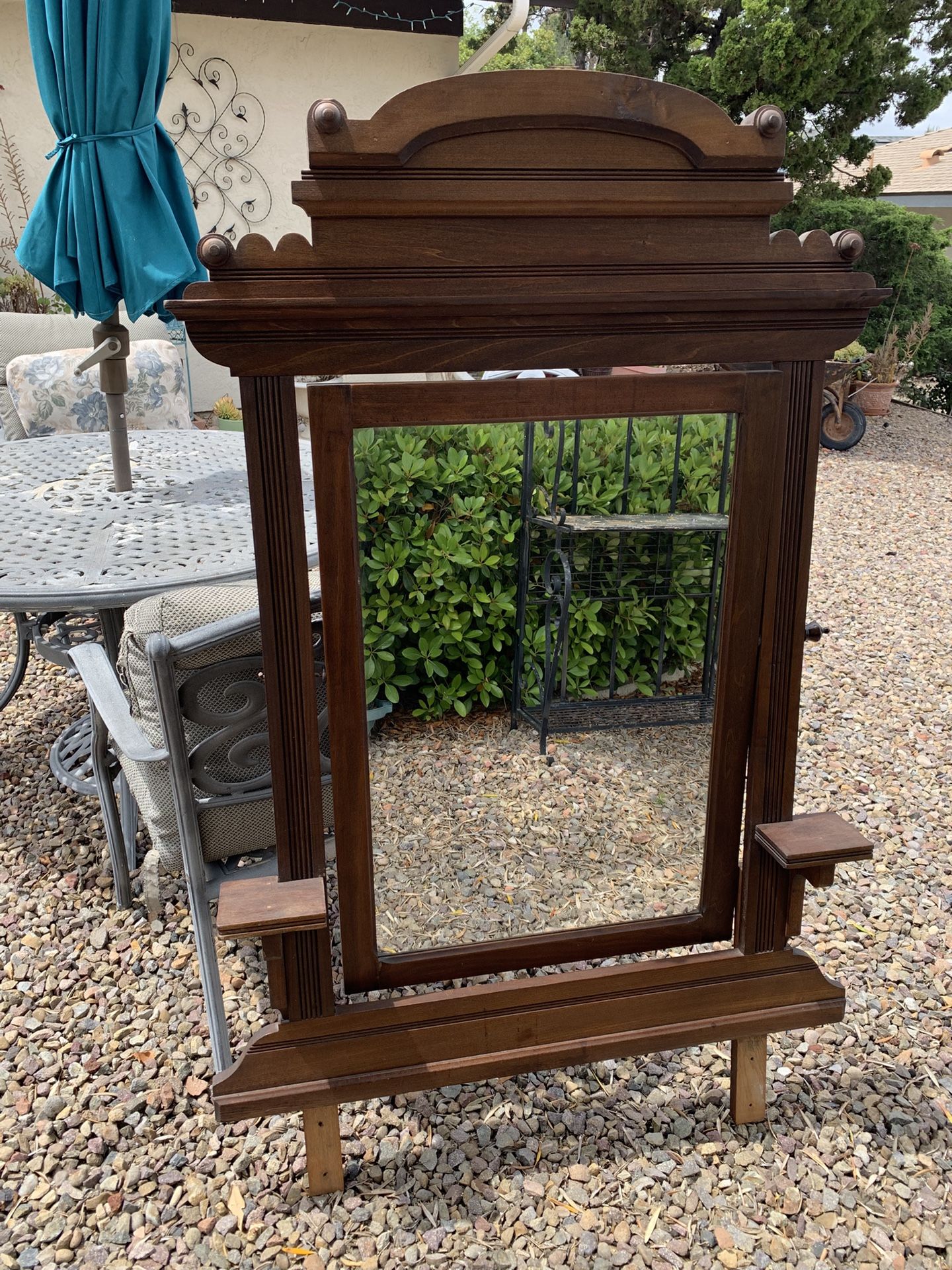 Antique Eastlake Dresser Top Mirror 51 1/2” Tall X 37 1/2”