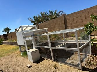 Solid wood chicken coop and run