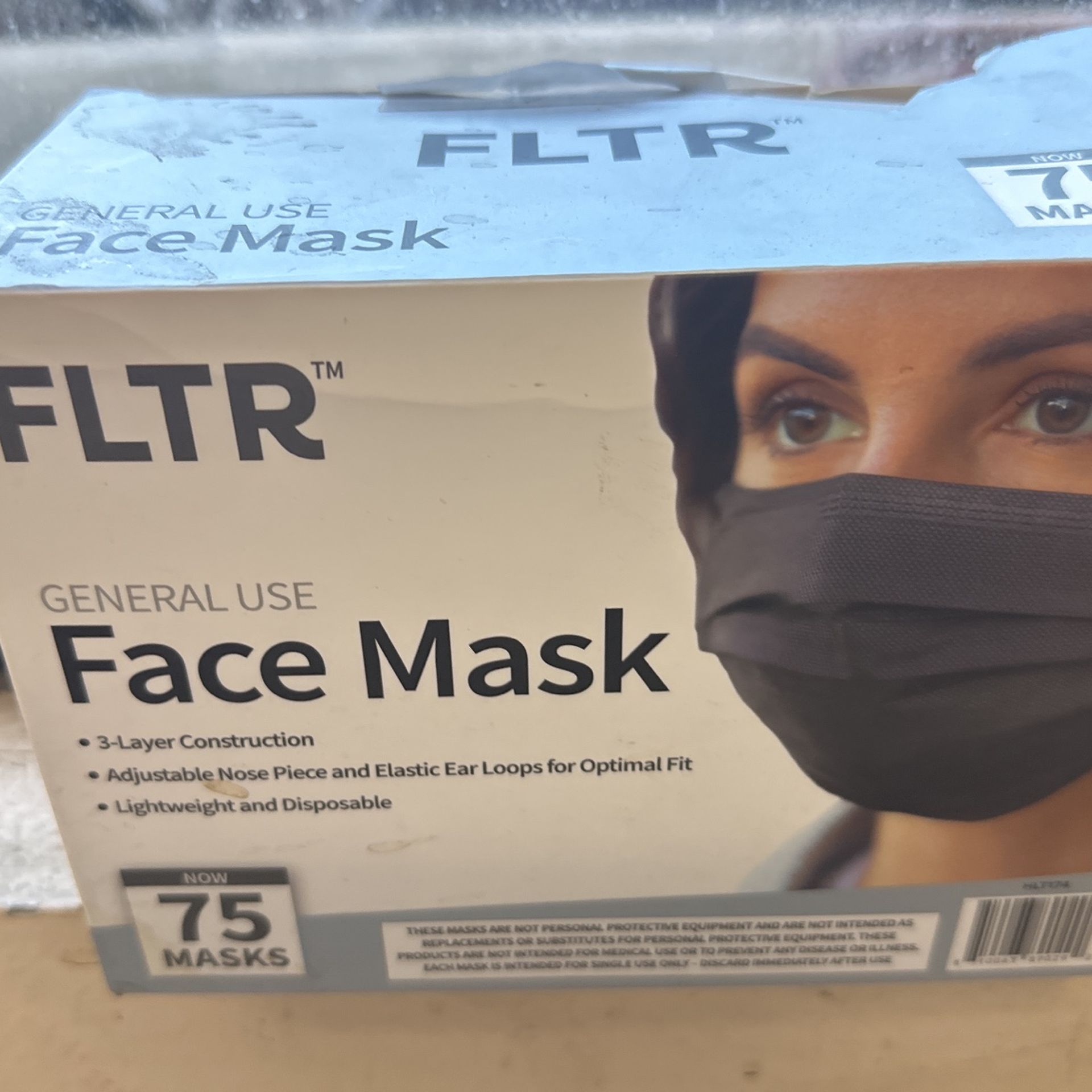 Face Masks 75 Count  &4pack Non 1.5  Volt Batteries