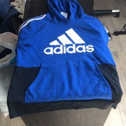 Blue,Black And White Adidas Sweater Age 10/12