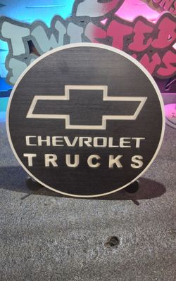 Custom wooden Chevy sign