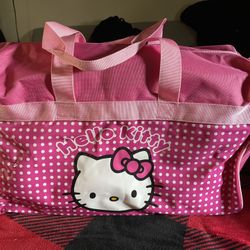 Hello Kitty Polka Dot Kids Duffle Bag for Travel or Sport