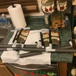 Deluxe Overhead Storage Hooks Brand New Four Total Perfect For Garage, Basement Hang From Beams. Can Be Used With 10” Shelves