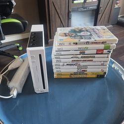 Nintendo Wii With 10 Games