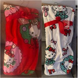 Hello Kitty Christmas Blankets Brand New $30 Each