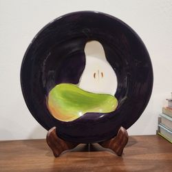 Beautiful Vintage Single Handmade Ceramic Pear Home Décor Plate