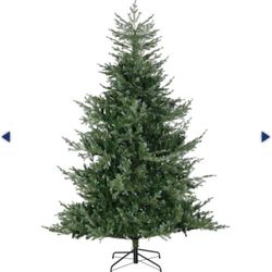 HOMCOM Artificial Wide Christmas Tree Holiday Decor with Easy-to-Shape Branches, Auto Open, Steel Base, 7.5', Green, 830-739V01GN