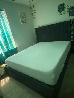 Tufted Wingback Storage Bed Frame & Mattress Set