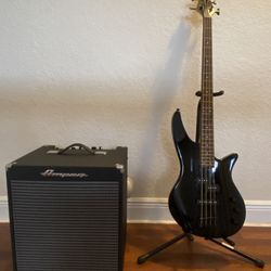 Bass Guitar & 50 Watt Ampeg Amp