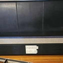 Leather Queen Headboard with welded steel frame by Crate and Barrel