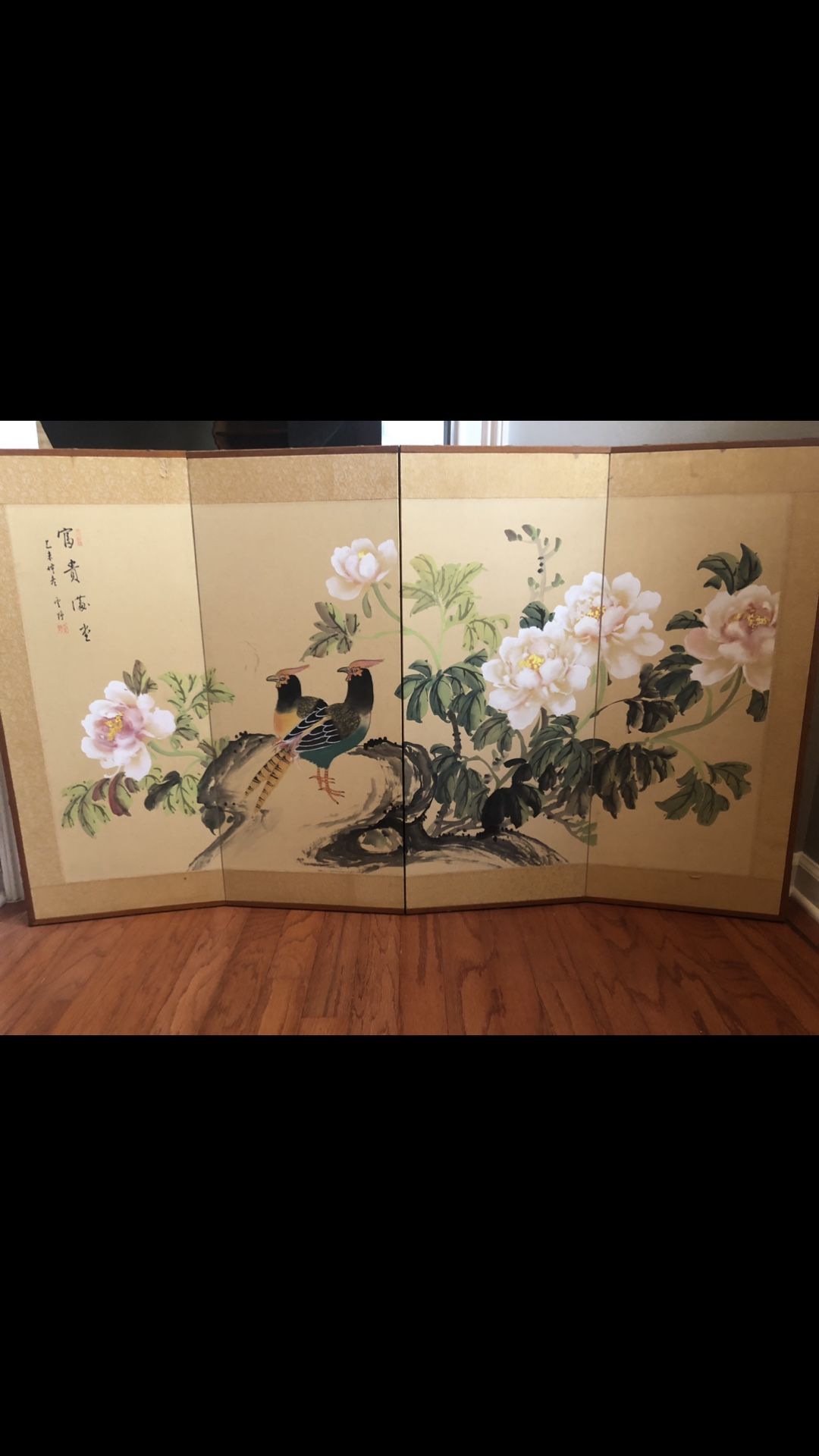 Silk and Paper Asian Wall Panel Art