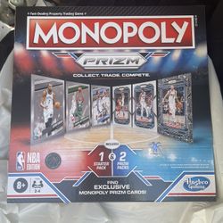 Panini NBA Monopoly Prizm Board Game With 2 Packs Of prizm