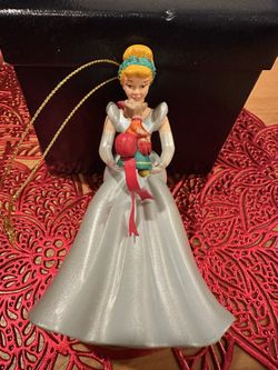 Vtg Christmas Disney Ornament Cinderella and Jaq! First Issue Grolier Classic