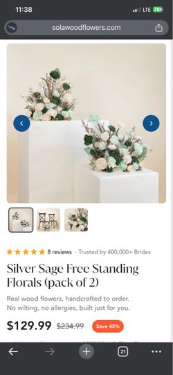 Silver Sage Free Standing Florals Pack of 2