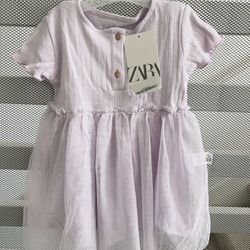 new zara baby girl dress toddler dress infant dress purple suze 18-24 months