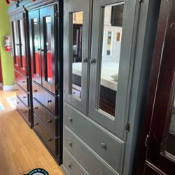 Grey Tall Wardrobe Pinewood Closet Armoire Nuevo Ropero